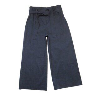 NWT Theory Belted Crop in Concord Eco Crunch Linen Blend Wide Leg Pants 12